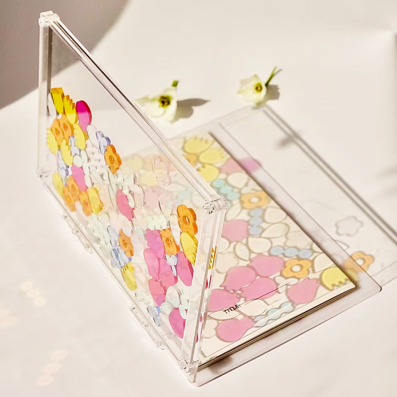 Wholesale Diy Transparent visual notebook  acrylic quicksand loose-leaf book a5 notebook 6 hole